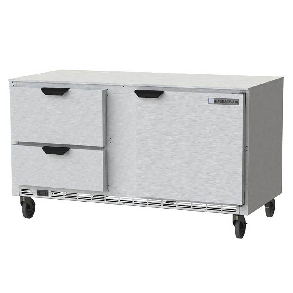 Beverage-Air UCFD60AHC-2 60" W Undercounter Freezer w/ (2) Section & (1) Door (2) Drawers, 115v