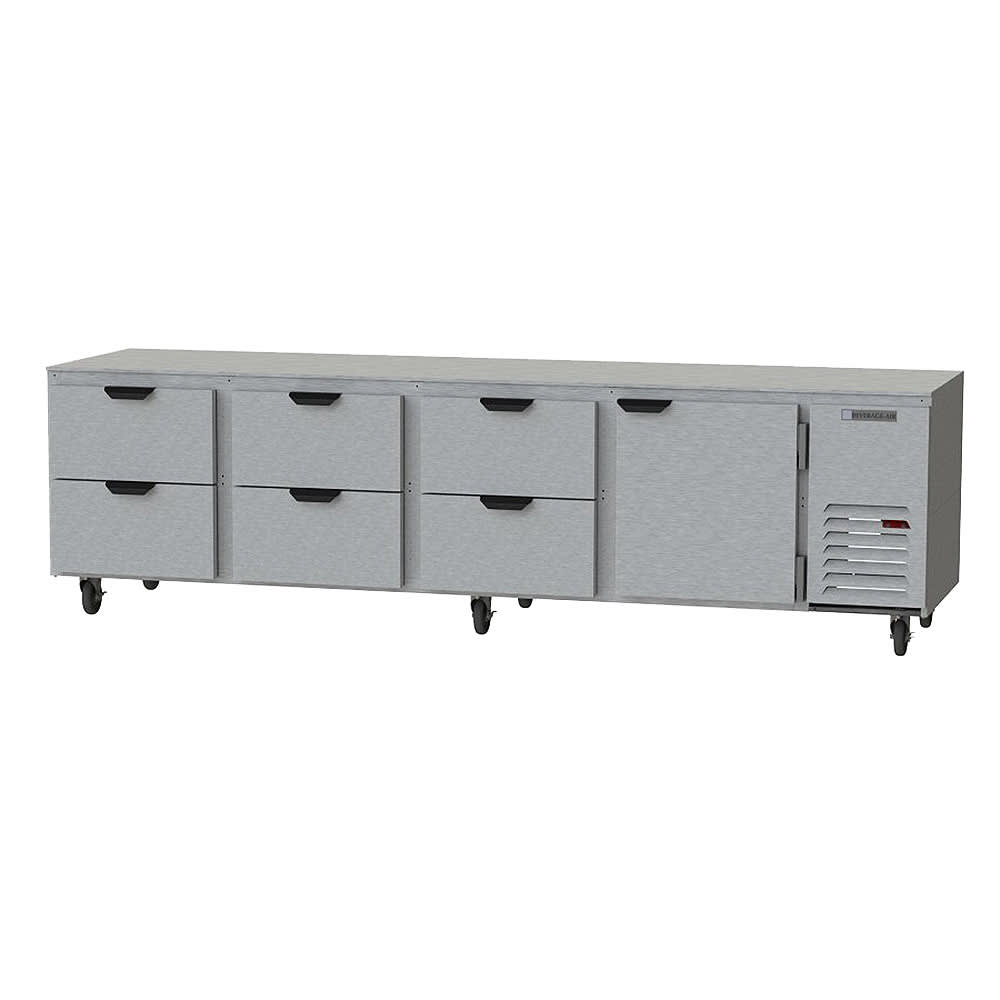 Beverage-Air UCRD119AHC-6 119" W Undercounter Refrigerator w/ (4) Section & (1) Door & (6) Drawer, 115v