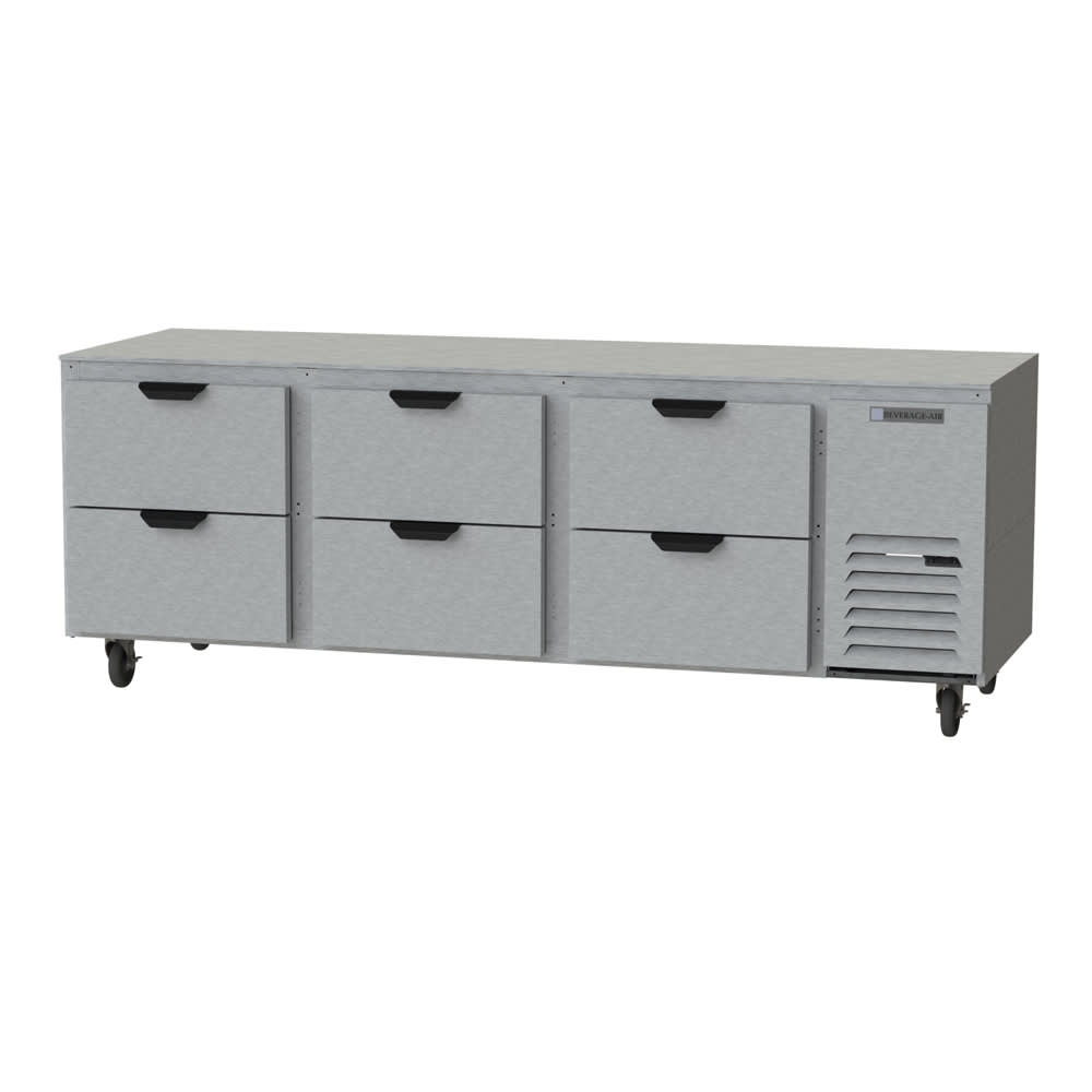 Beverage-Air UCRD93AHC-6 93" W Undercounter Refrigerator w/ (3) Section & (6) Drawer, 115v