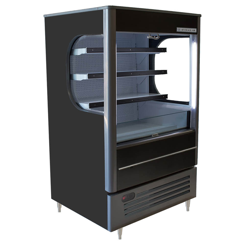 Beverage-Air VMHC7-1-B 35 1/2" Vertical Open Air Cooler w/ (4) Levels - Black, 115v