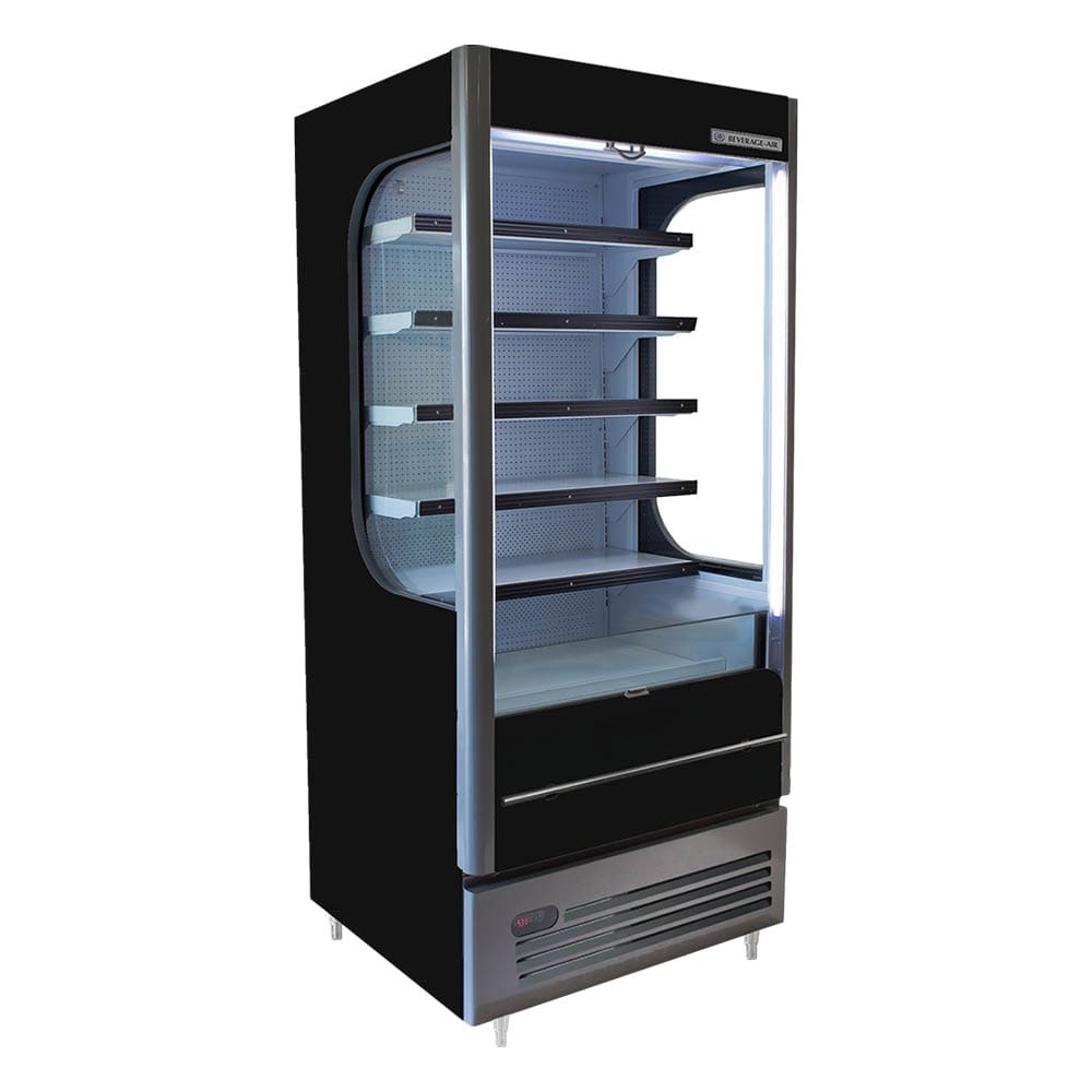 Beverage-Air VMHCSL-18-1-B 47 7/16" Vertical Open Air Cooler w/ (6) Levels - Black, 115v