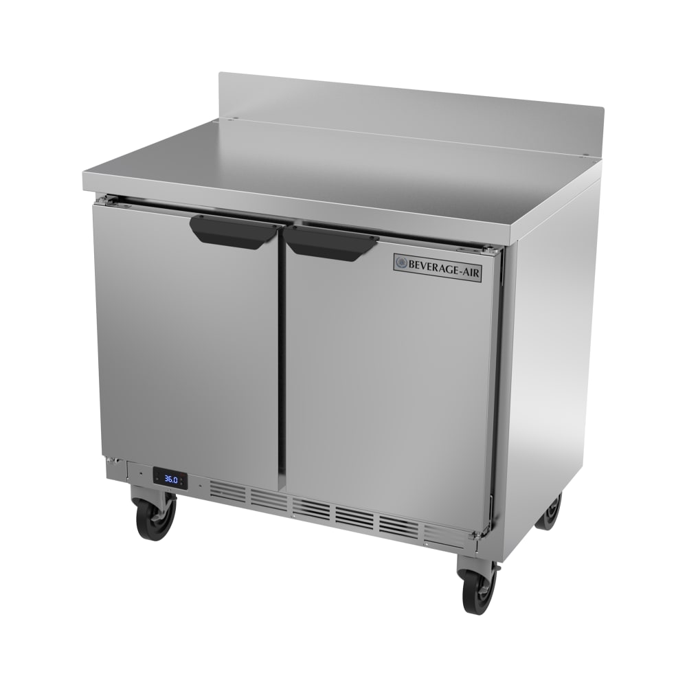 Beverage-Air WTR34HC 34" Worktop Refrigerator w/ (2) Shallow-Depth Sections, 115v