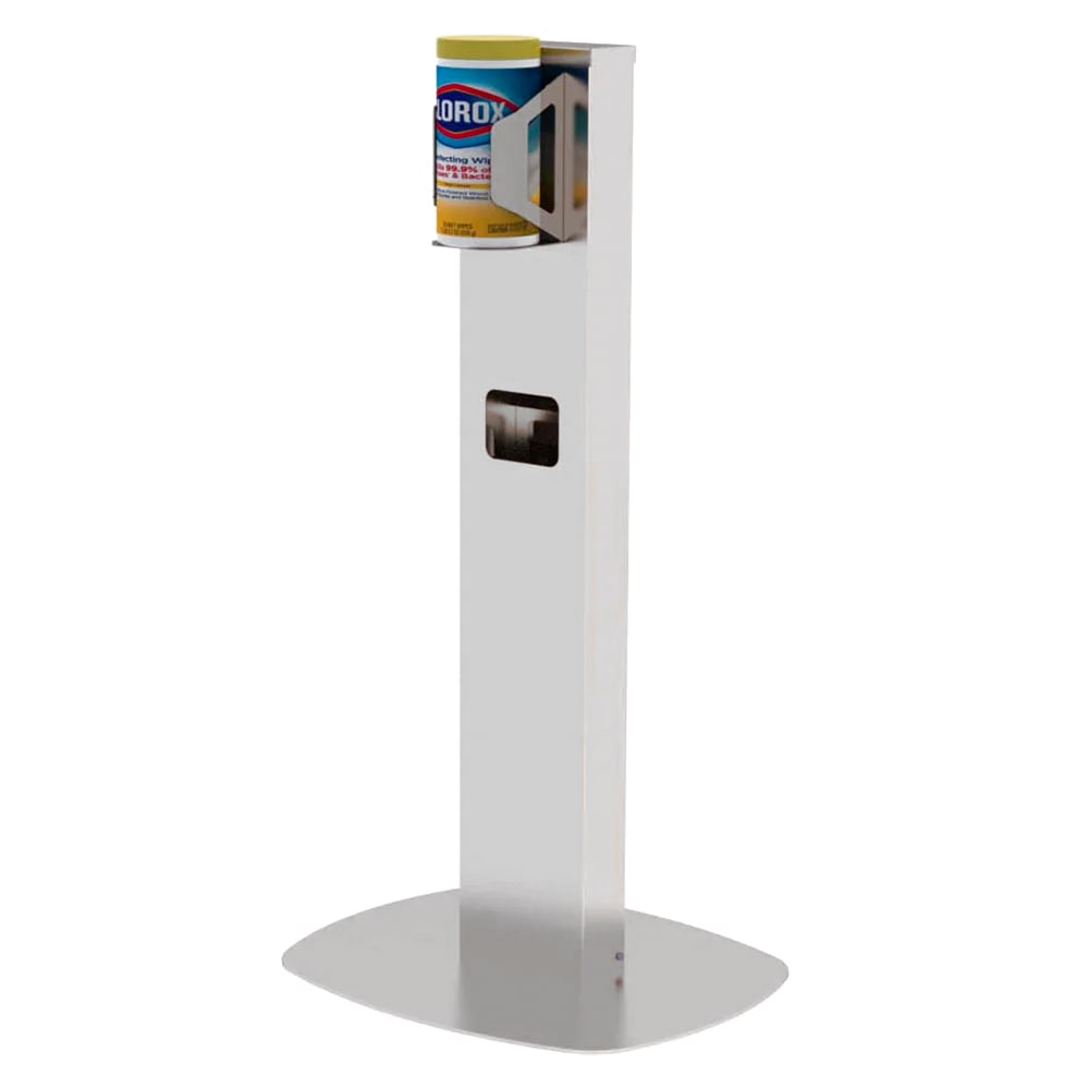 Lakeside 158888 Wipe Dispensing Stand w/ Waste Bin - 20" x 17" Base