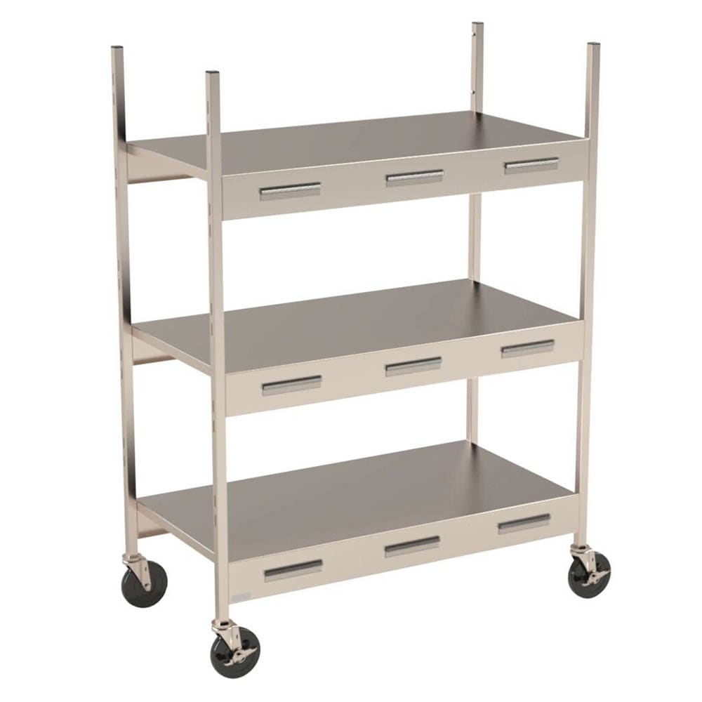 Lakeside 172619 3 tier Grab n' Go Breakfast Cart - 42 1/2"L x 22 1/4"W, Stainless Steel