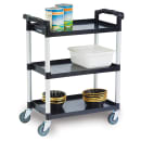 Lakeside 2500 3 Shelf Utility Cart w/ Push Handles, 300 lb Capacity, Black thumbnail 2
