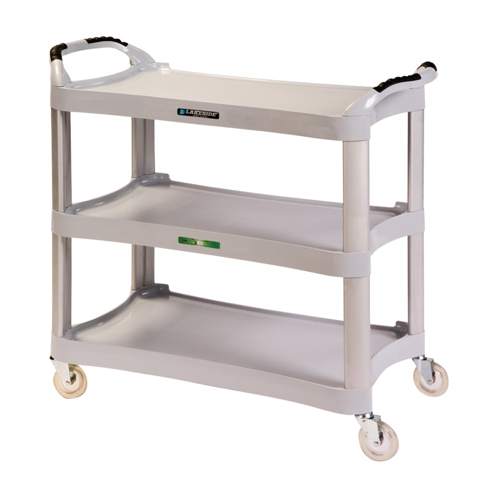 Lakeside 2510 3 Level Polymer Utility Cart w/ 500 lb Capacity, Flat Ledges