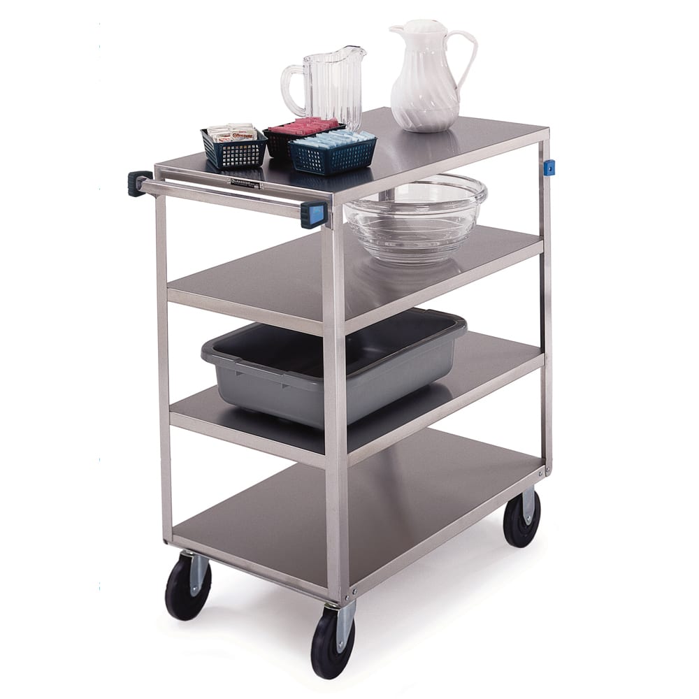 Lakeside 354 4 Level Stainless Utility Cart w/ 500 lb Capacity, Flat Ledges
