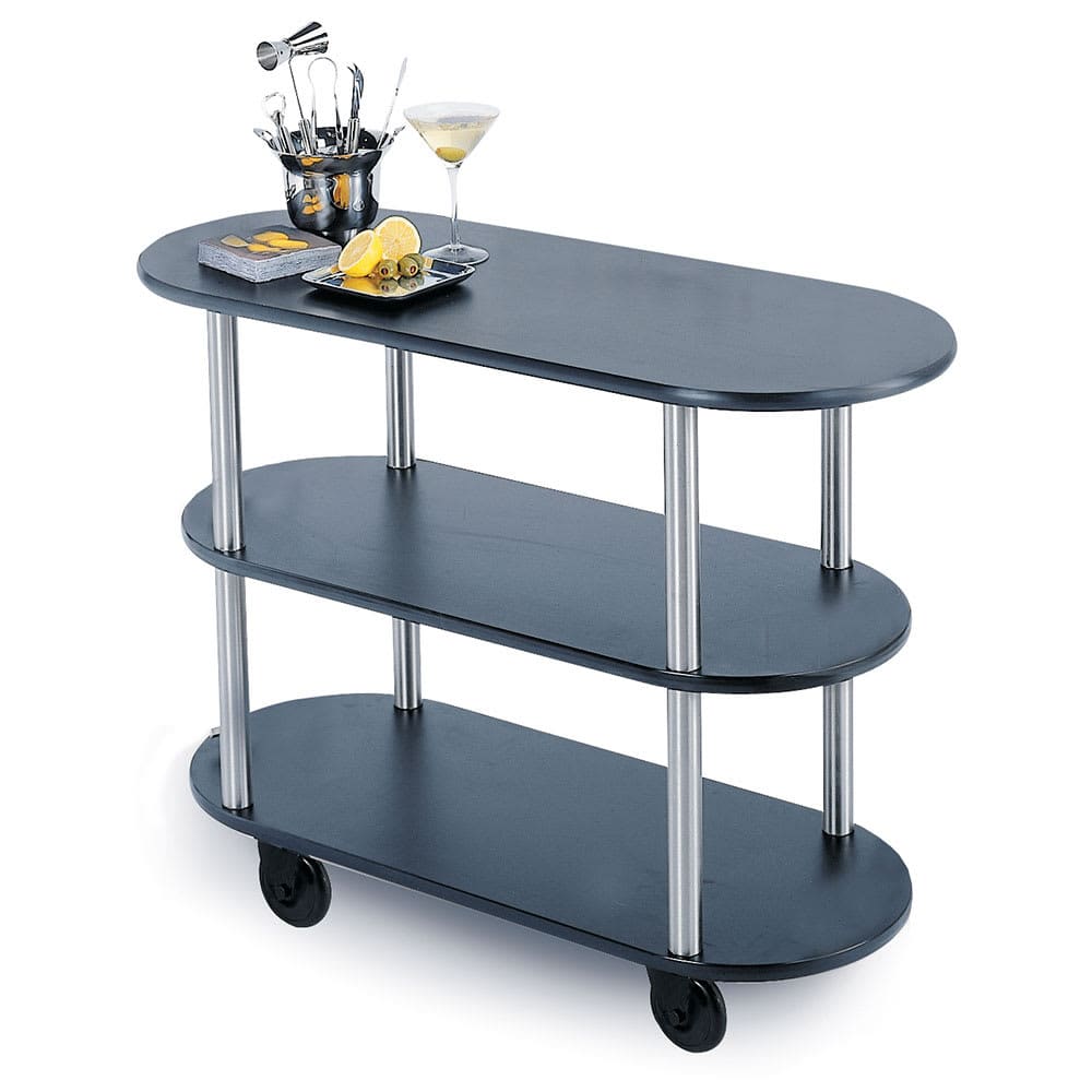 Geneva Oval Dessert Cart w/ Multi-Tiered Design - Black (36200)