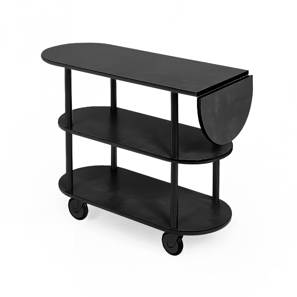 Geneva Oval Dessert Cart w/ Multi-Tiered Design - Ebony Wood (36202)