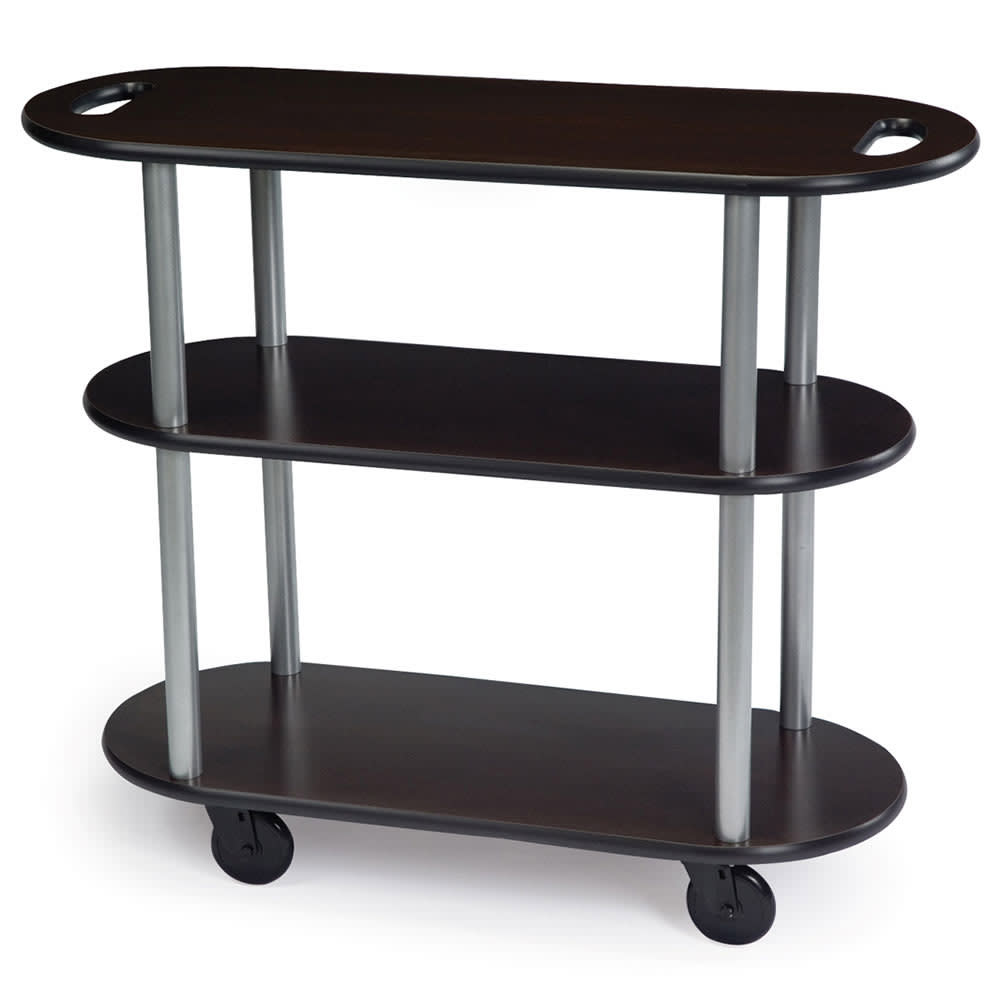 Geneva Oval Dessert Cart w/ Multi-Tiered Design - Black (36204)