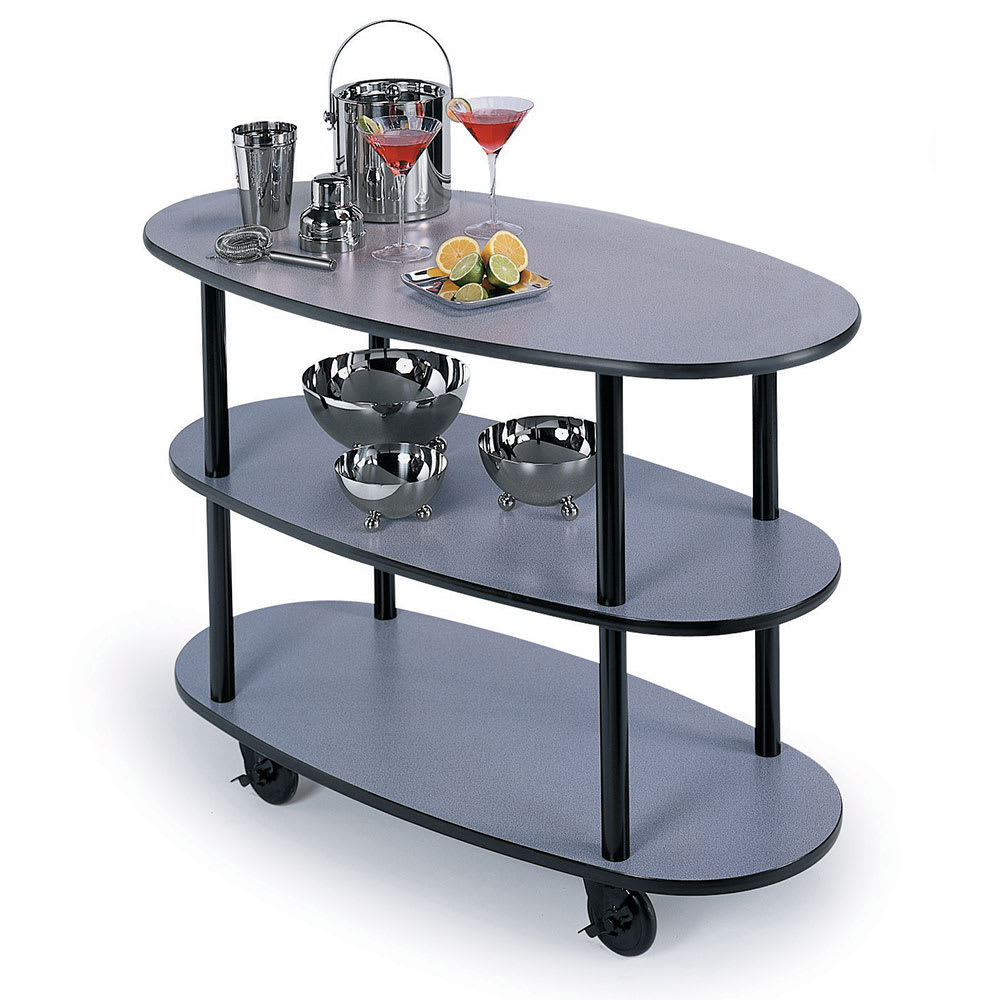 Geneva Oval Dessert Cart w/ Multi-Tiered Design - Gray Sand (36300)