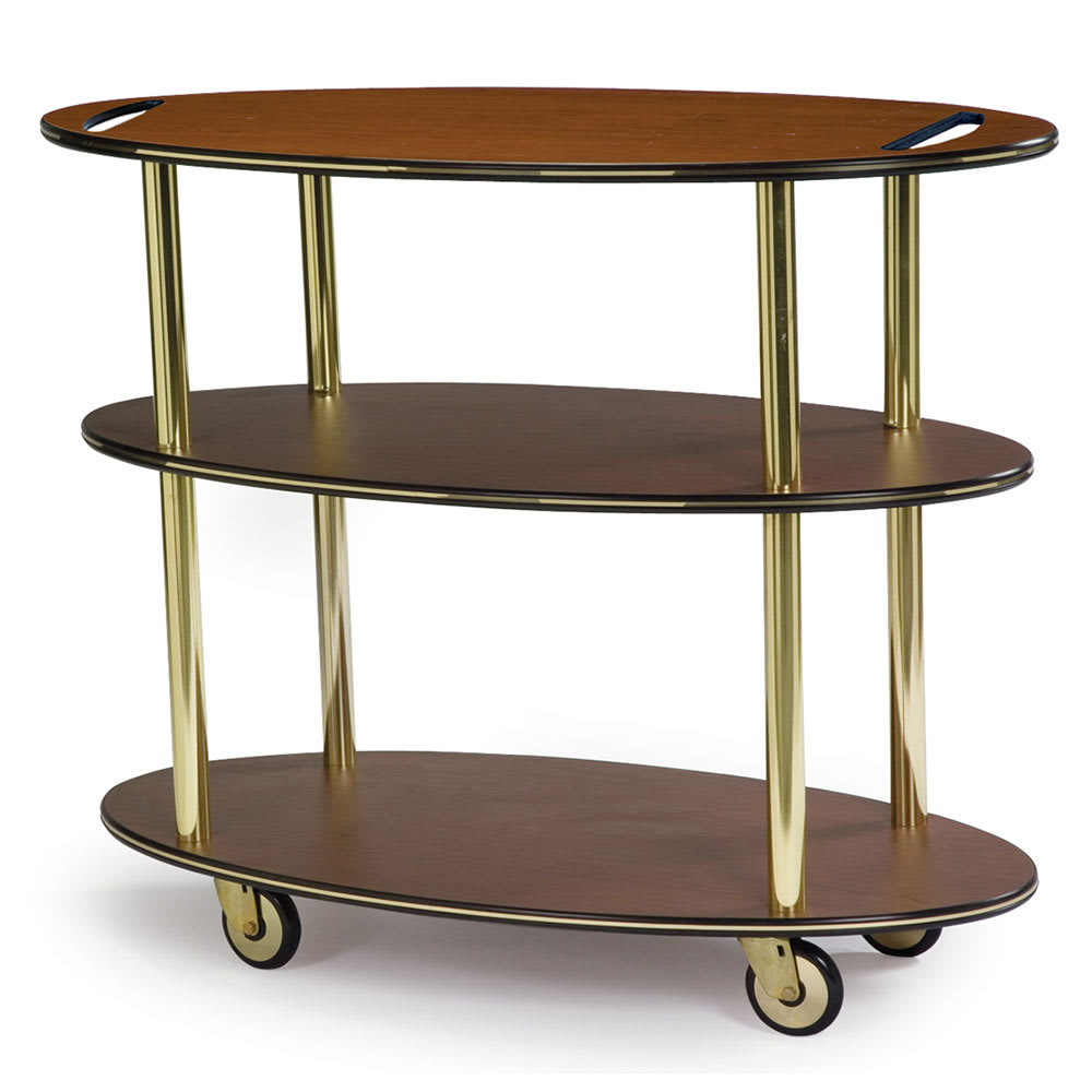 Geneva Oval Dessert Cart w/ Multi-Tiered Design - Mahogany (36304)