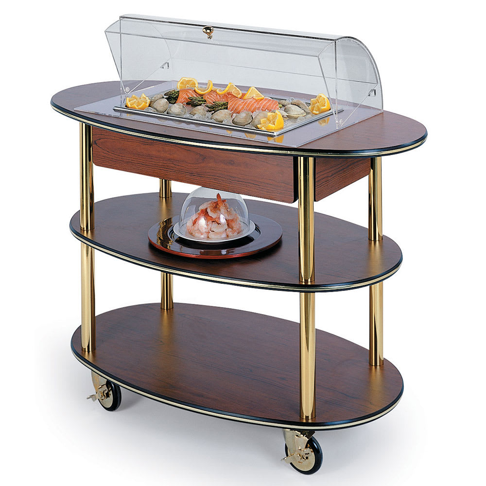 Geneva Oval Dessert Cart w/ Domed Design - Mahogany (36306)