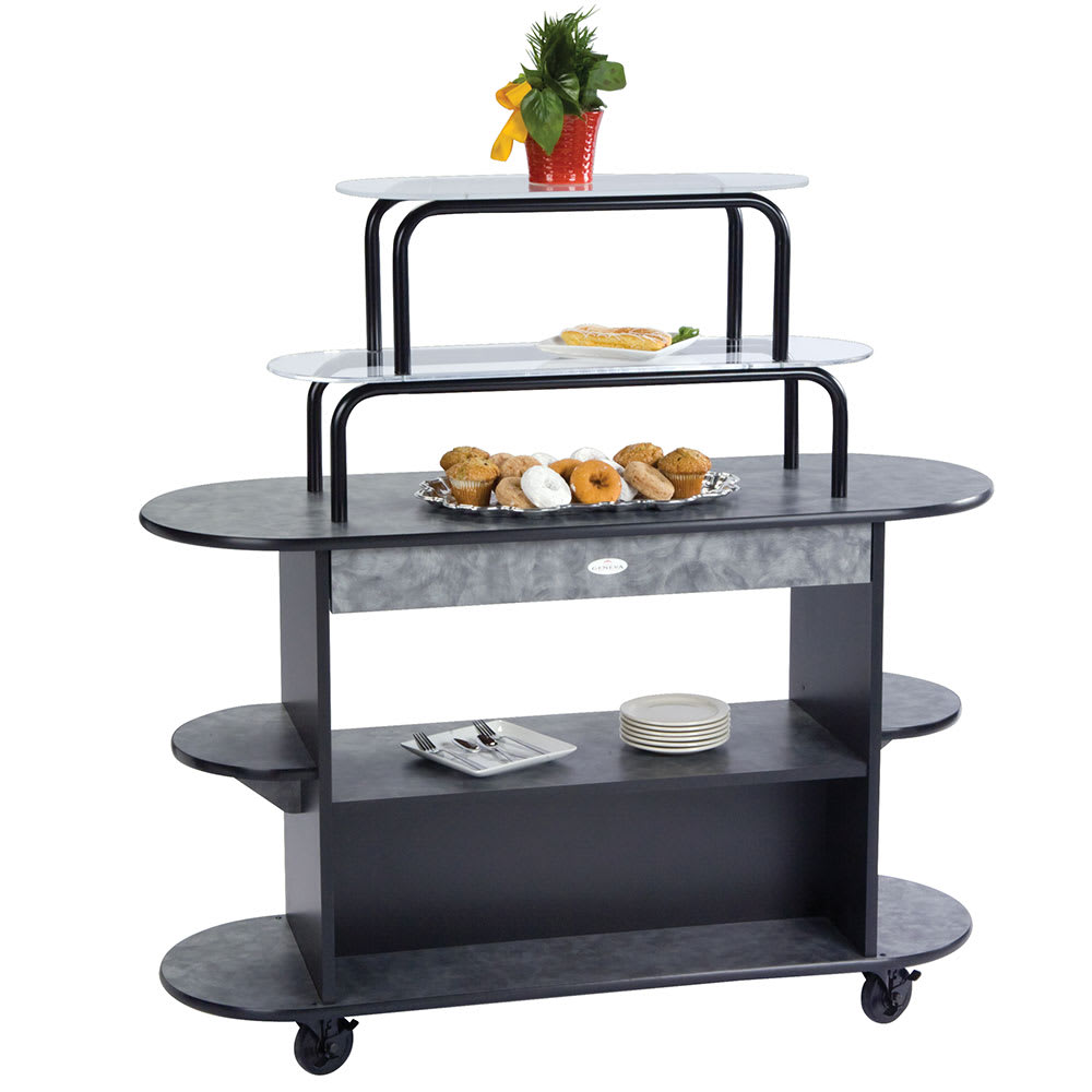 Geneva Oval Dessert Cart w/ Multi-Tiered Design - Gray Sand (37218)