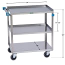 Lakeside 422 3 Level Stainless Utility Cart w/ 500 lb Capacity, Raised Ledges thumbnail 5