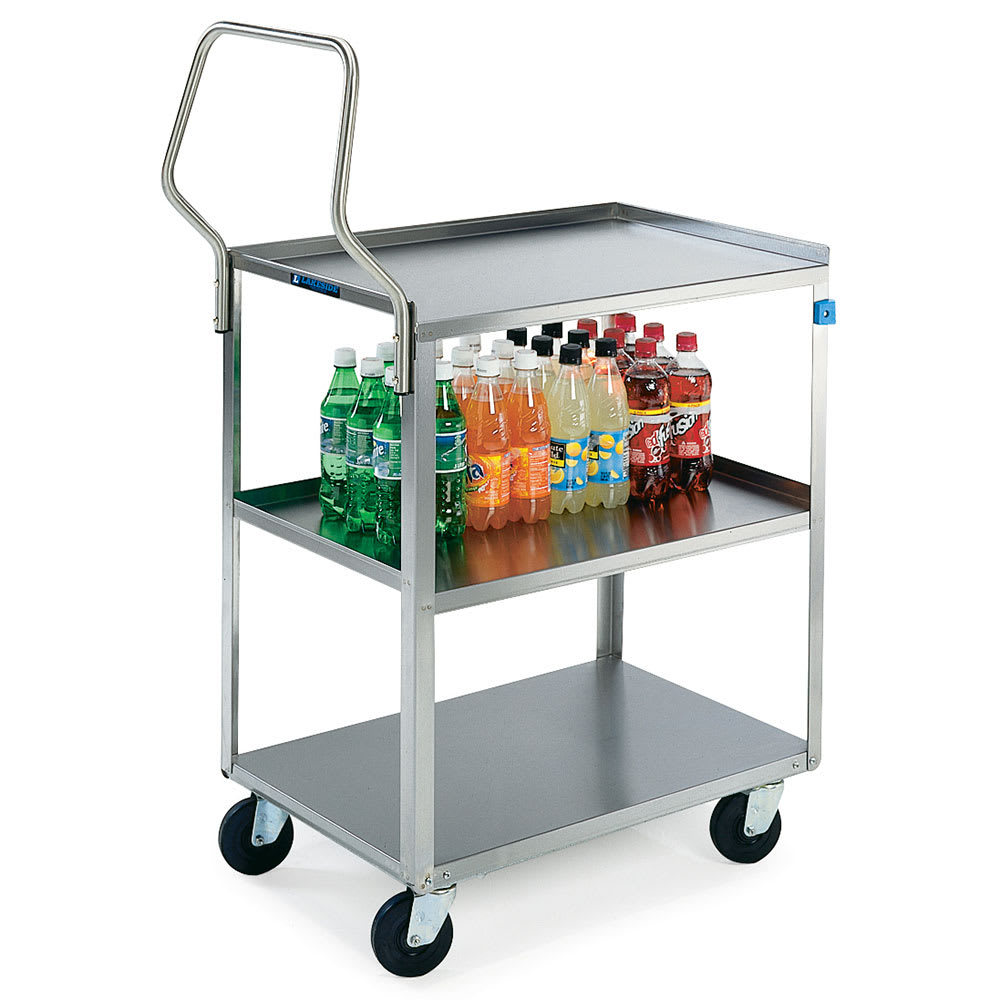 Lakeside 4411 27 5/8" Queen Mary Cart w/ 3 Levels, 500 lb Capacity