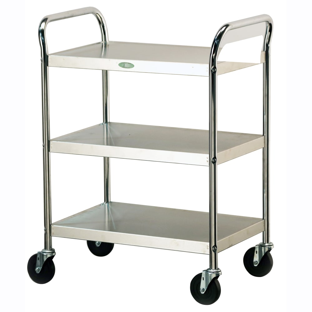 Lakeside 479 3 Level Stainless Utility Cart w/ 500 lb Capacity, Flat Ledges