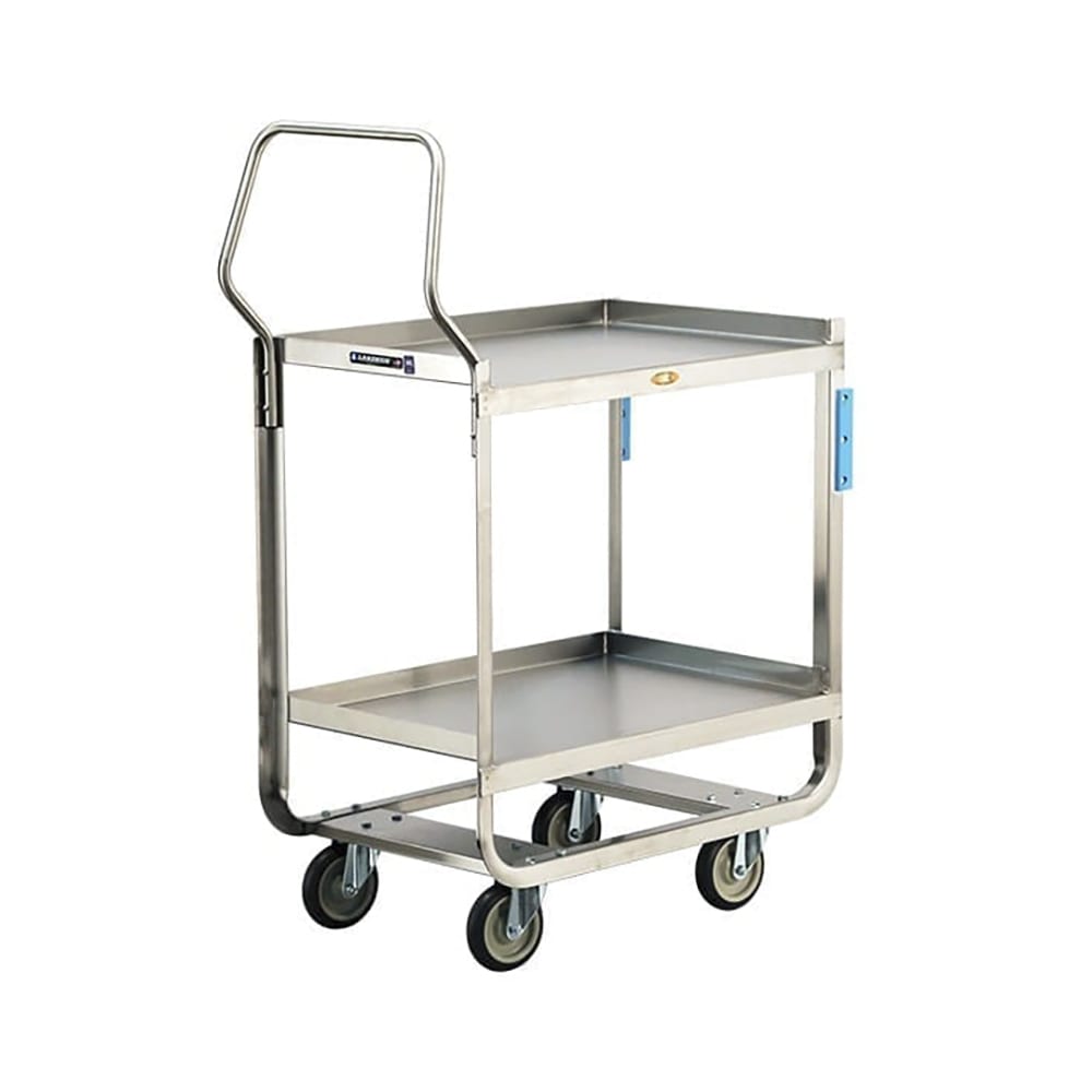 Lakeside 4938 2 Level Stainless Utility Cart w/ 1000 lb Capacity, Raised Ledges