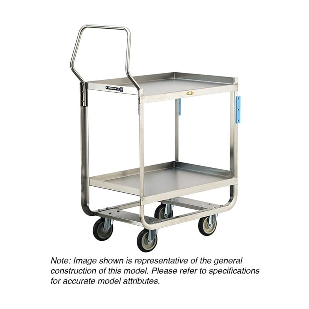 Lakeside 4939 3 Level Stainless Utility Cart w/ 1000 lb Capacity, Raised Ledges