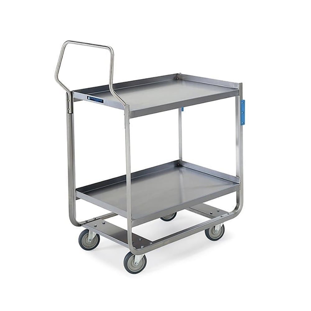 Lakeside 4958 2 Level Stainless Utility Cart w/ 1000 lb Capacity, Raised Ledges
