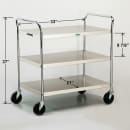 Lakeside 499 3 Level Chrome Plated Utility Cart w/ 500 lb Capacity, Flat Ledges thumbnail 2