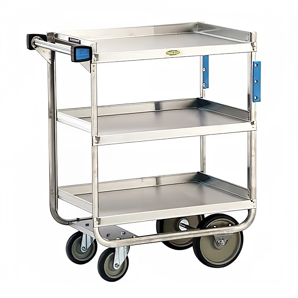 Lakeside 511 3 Level Stainless Utility Cart w/ 700 lb Capacity, Raised Ledges