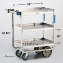 Lakeside 511 3 Level Stainless Utility Cart w/ 700 lb Capacity, Raised Ledges thumbnail 2