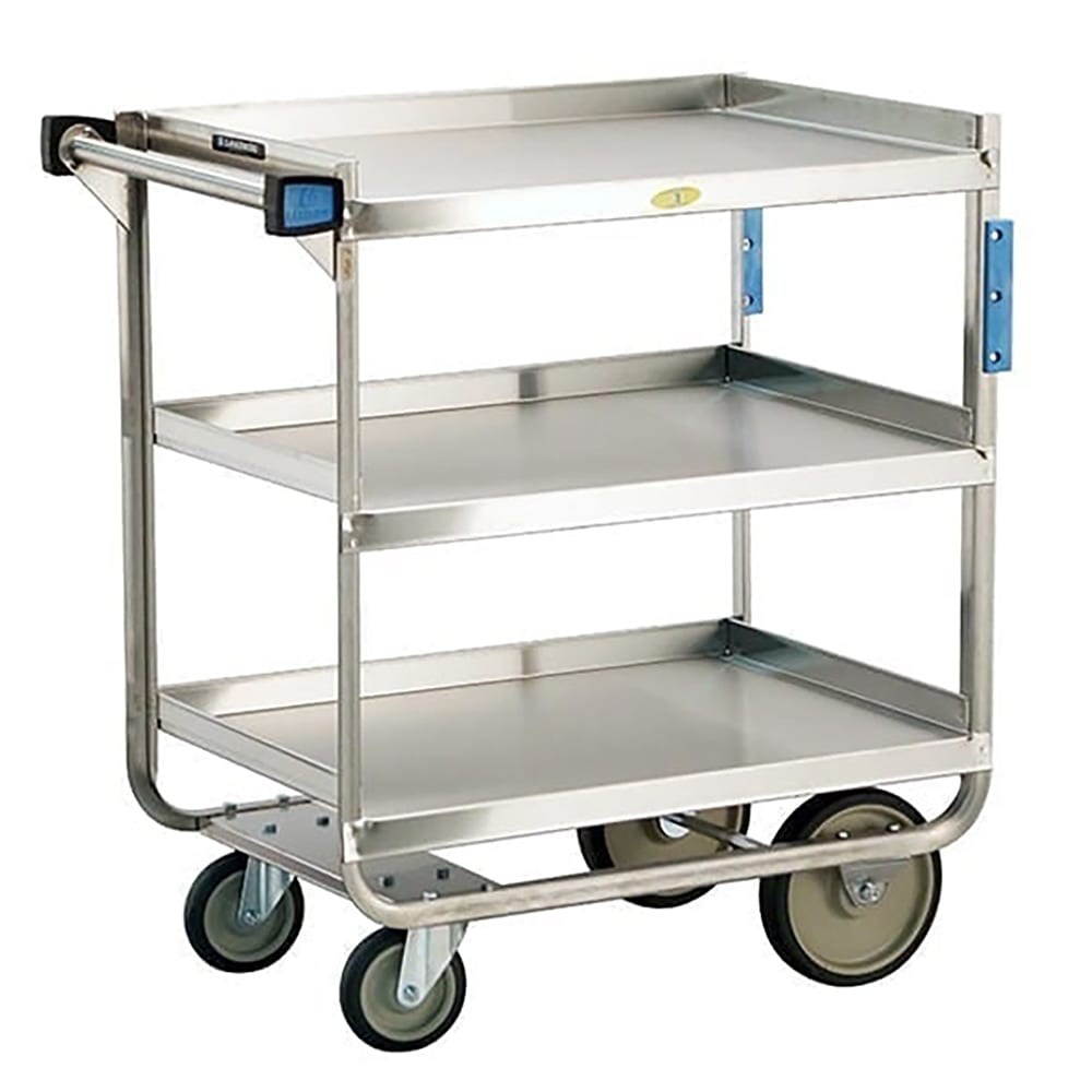 Lakeside 522 3 Level Stainless Utility Cart w/ 700 lb Capacity, Raised Ledges