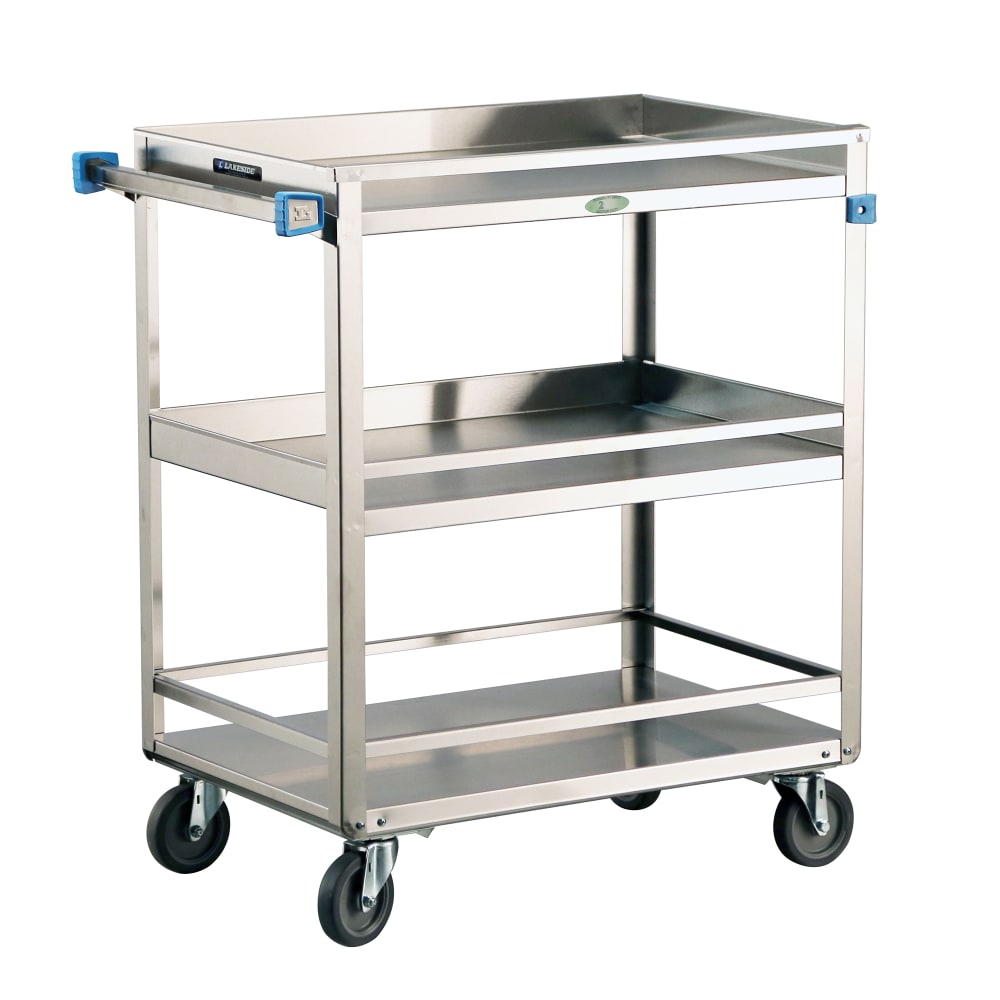 Lakeside 526 3 Level Stainless Utility Cart w/ 500 lb Capacity, Raised Ledges