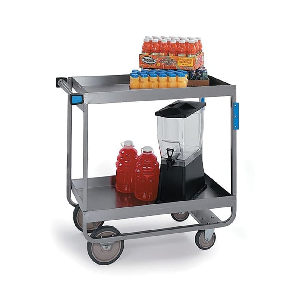 Lakeside 527 2 Level Stainless Utility Cart w/ 700 lb Capacity, Raised Ledges