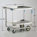 Lakeside 543 2 Level Stainless Utility Cart w/ 700 lb Capacity, Raised Ledges thumbnail 2
