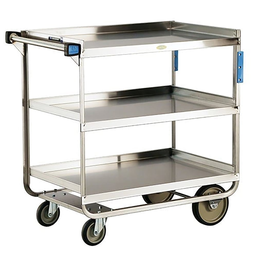Lakeside 544 3 Level Stainless Utility Cart w/ 700 lb Capacity, Raised Ledges