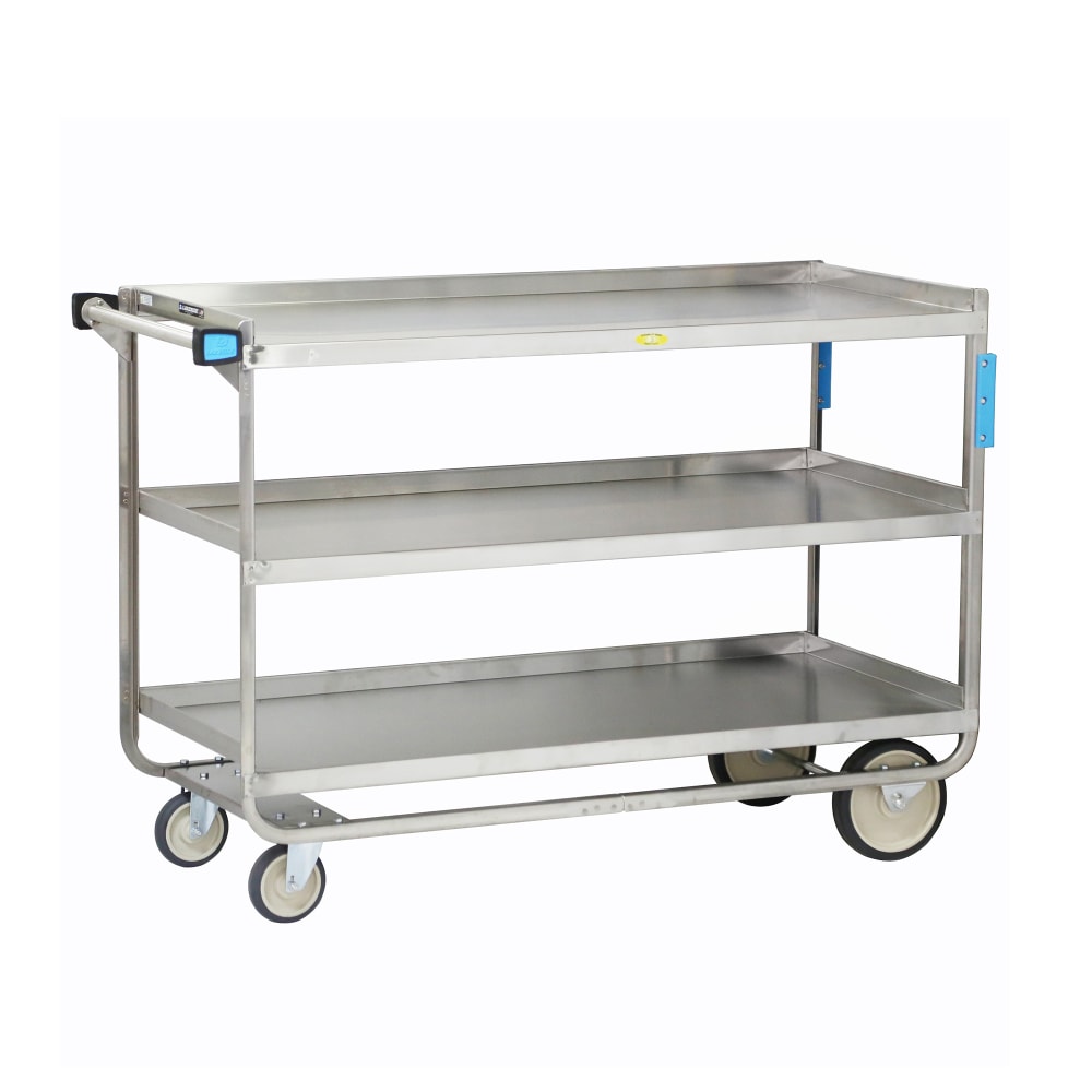 Lakeside 559 3 Level Stainless Utility Cart w/ 700 lb Capacity, Raised Ledges