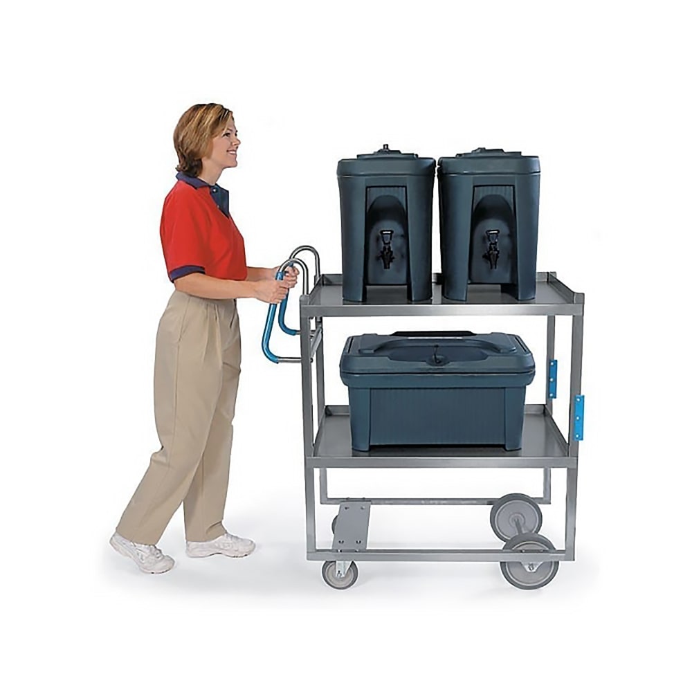 Lakeside 5910 2 Level Stainless Utility Cart w/ 700 lb Capacity, Raised Ledges