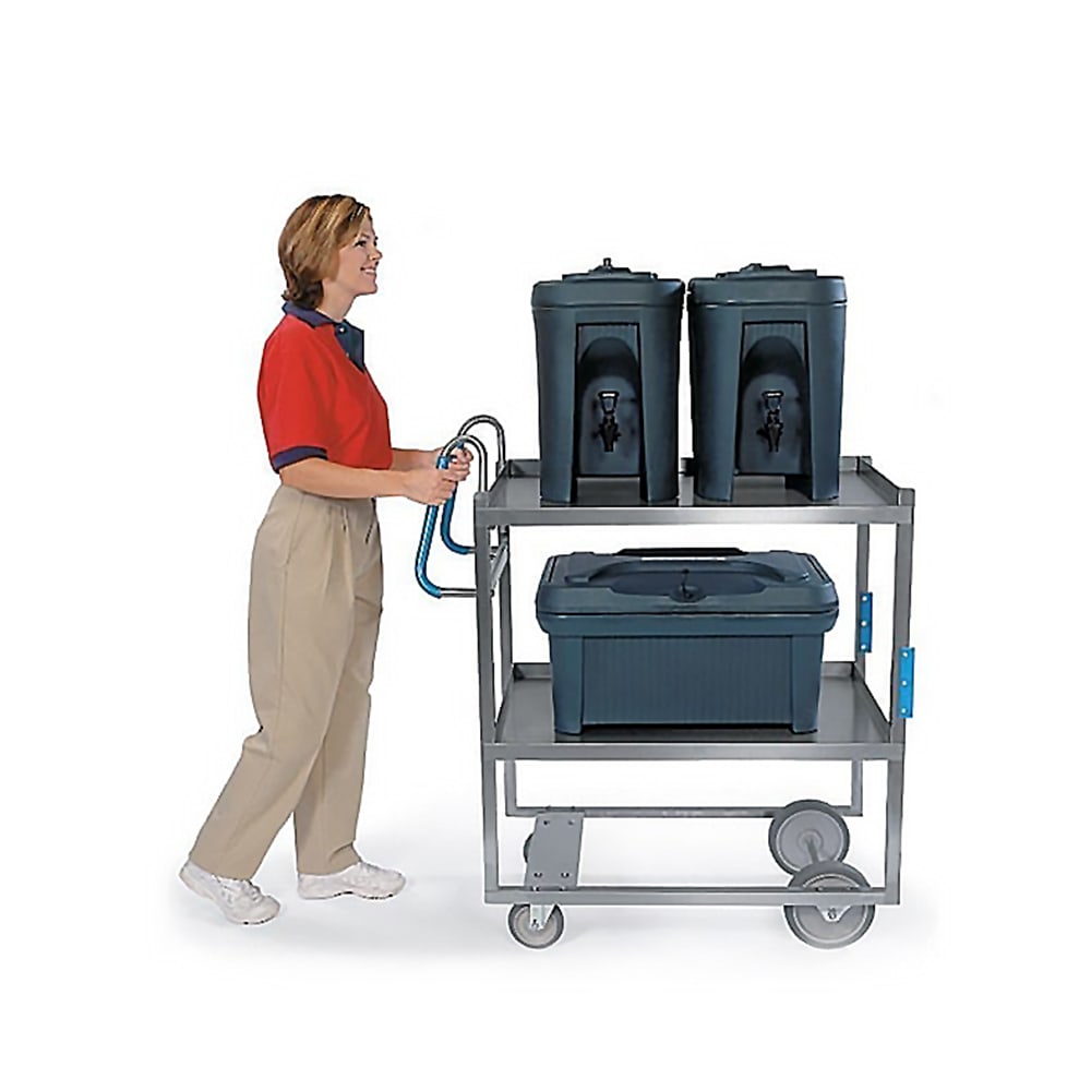 Lakeside 5920 2 Level Stainless Utility Cart w/ 700 lb Capacity, Raised Ledges