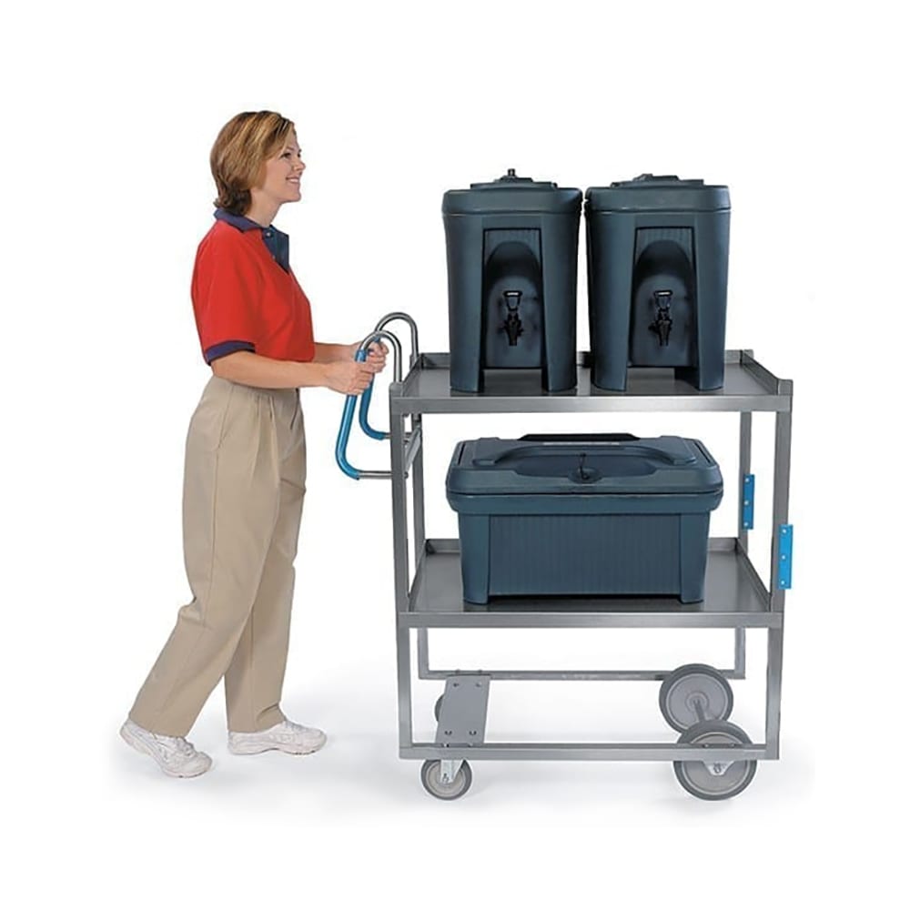 Lakeside 5930 2 Level Stainless Utility Cart w/ 700 lb Capacity, Raised Ledges