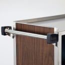 Lakeside 610 27 3/4"L Metal Bus Cart w/ (3) Levels, Shelves, Walnut thumbnail 3