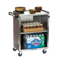 Lakeside 610 27 3/4"L Metal Bus Cart w/ (3) Levels, Shelves, Walnut thumbnail 6