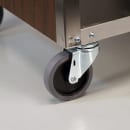 Lakeside 615 27 3/4"L Metal Bus Cart w/ (4) Levels, Shelves, Walnut thumbnail 3