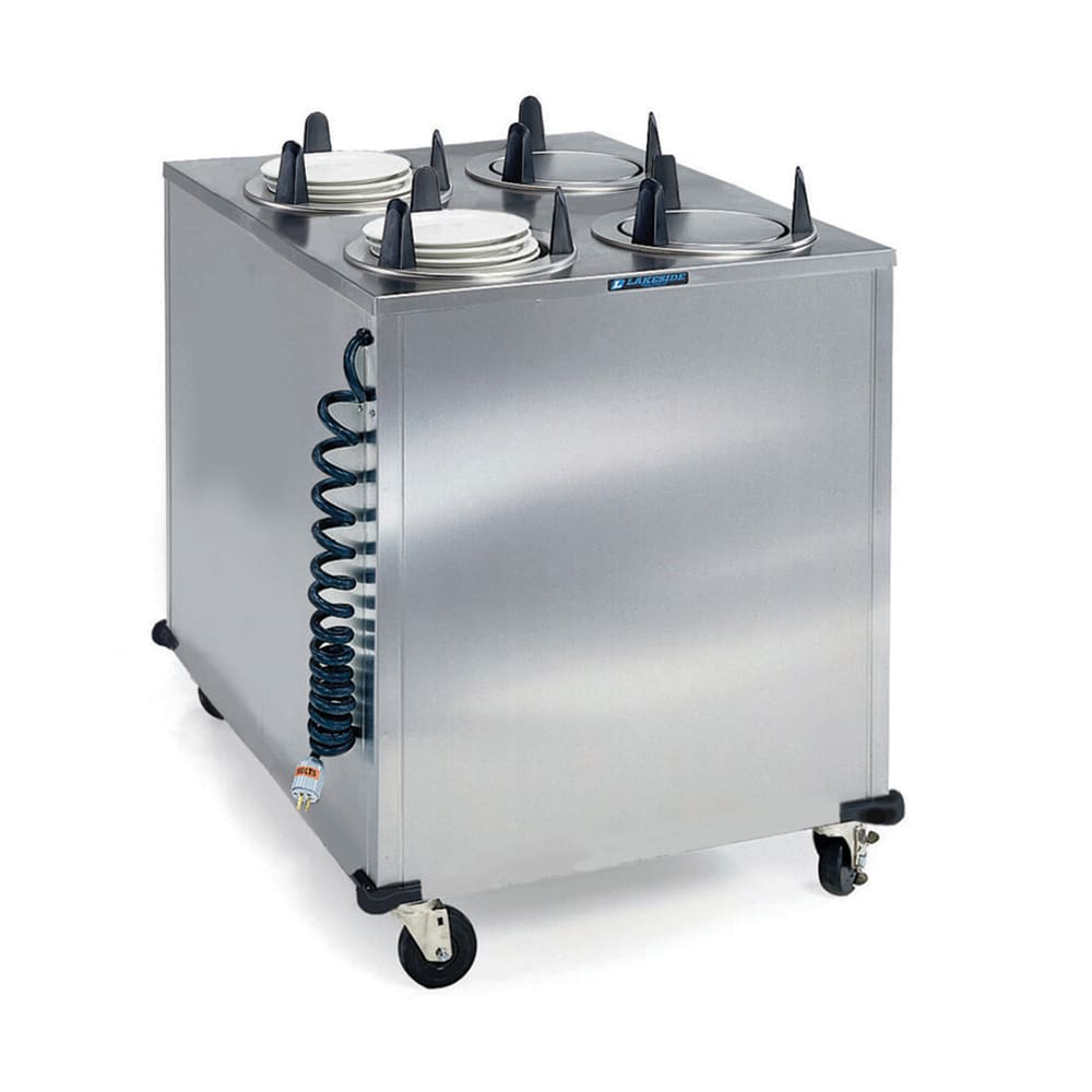 Lakeside 6410 32" Heated Mobile Dish Dispenser w/ (4) Columns - Stainless, 240v/1ph