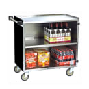 Lakeside 644 39 1/4"L Metal Bus Cart w/ (3) Levels, Shelves, Walnut thumbnail 2