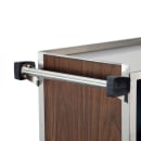 Lakeside 644 39 1/4"L Metal Bus Cart w/ (3) Levels, Shelves, Walnut thumbnail 4