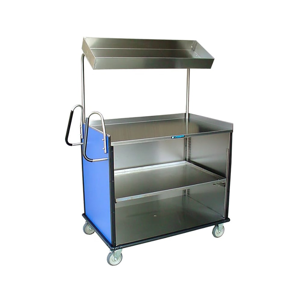 Lakeside 660 Food Cart w/ Overshelf, 49"L x 28 1/4"W x 72 1/4"H, Hard Rock Maple
