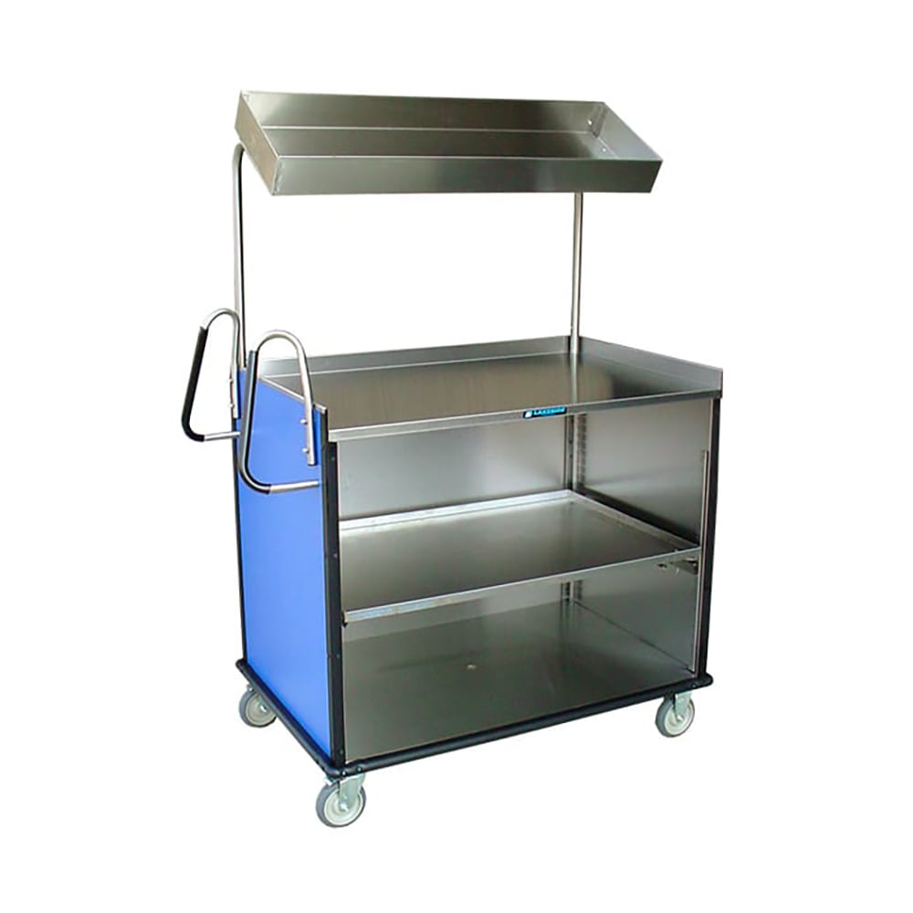 Lakeside 660 Food Cart w/ Overshelf, 49"L x 28 1/4"W x 72 1/4"H, Red