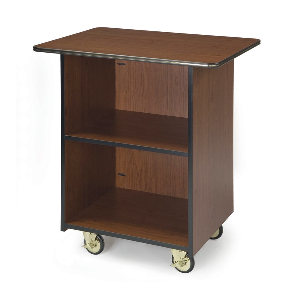 Lakeside 66100 33 1/2" Mobile Enclosed Beverage Service Cart w/ (3) Levels - Wood, Victorian Cherry