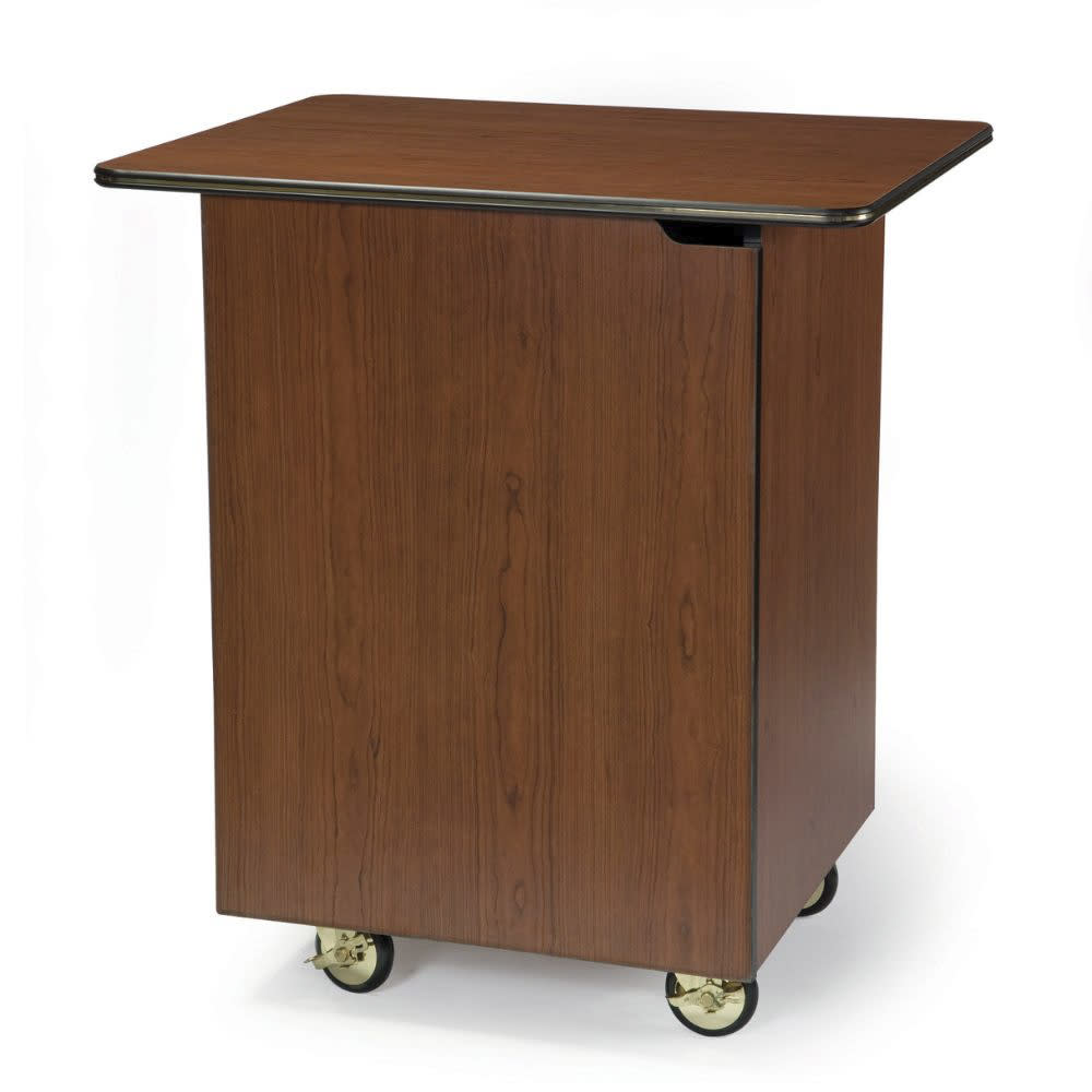 Lakeside 66105 33 1/2" Mobile Enclosed Beverage Service Cart w/ (3) Levels & (2) Doors - Wood, Victorian Cherry