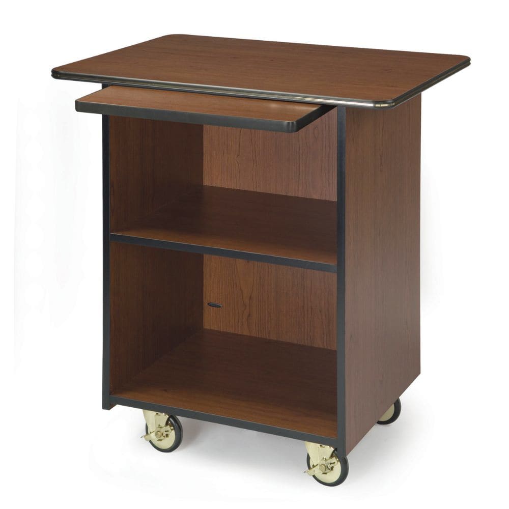 Lakeside 66109 33 1/2" Mobile Enclosed Beverage Service Cart w/ (3) Levels - Wood, Victorian Cherry