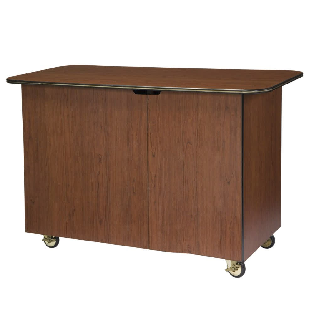 Lakeside 68105 57 1/2" Mobile Enclosed Beverage Service Cart w/ (4) Compartments - Wood, Victorian Cherry