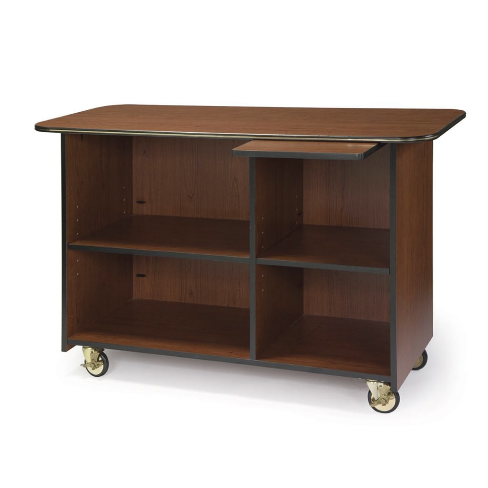 Lakeside 68112 57 1/2" Mobile Enclosed Beverage Service Cart w/ (4) Compartments - Wood, Victorian Cherry