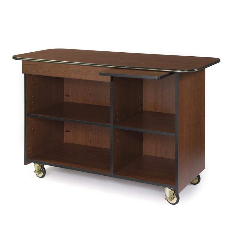 Lakeside 68115 57 1/2" Mobile Enclosed Beverage Service Cart w/ (4) Compartments - Wood, Victorian Cherry